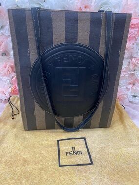 Fendi Pequin Stripe Tote Bag